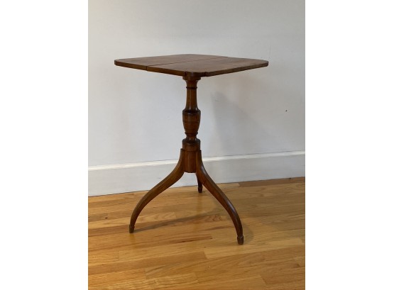Early American Colonial Period Maple, Candle Stick Stand Table  Or Side Table