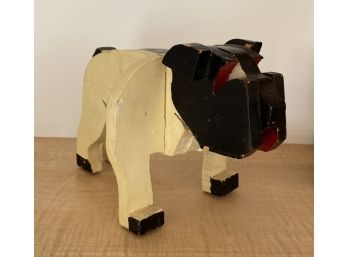 Old Wooden Puzzle Like Bulldog