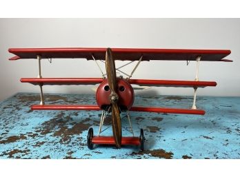Triple Wing Red Model Airplane