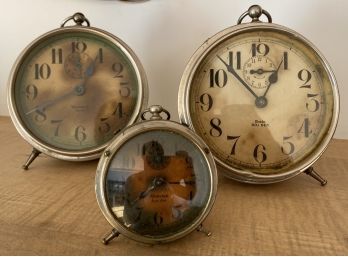 Trio Of Antique Big Ben Westclox Alarm Clocks