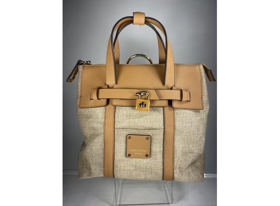 Vintage Classic - Henri Bendel Canvas And Leather Birkin Style Bag