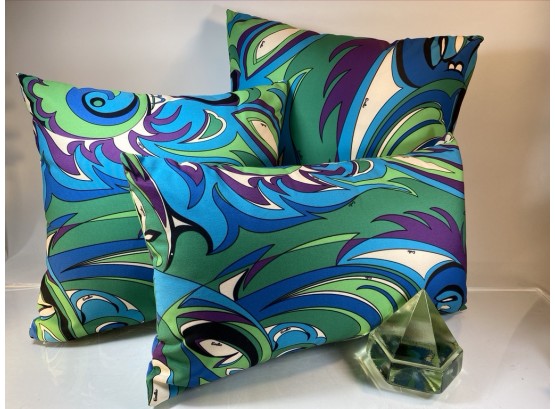 Three New Vintage Emilio Pucci Contrast Throw Pillows