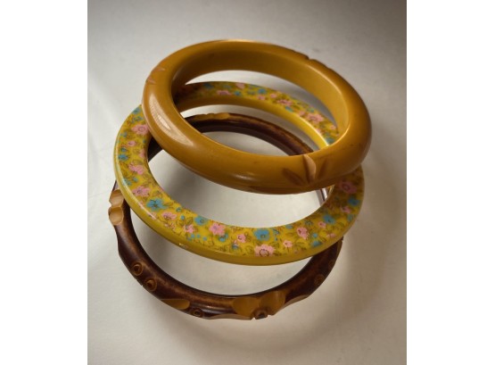 Bakelite Wonder #2 Trio Of Three Vintage Bakelite Bracelets