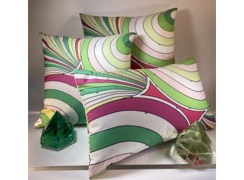 Three New Vintage Emilio Pucci Contrast Throw Pillows