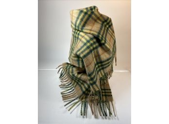 Vintage Dior Unisex Plaid Cashmere And Wool Blend Scarf