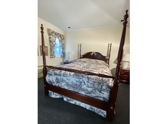 Sheraton Style By Thomasville, Mahogany Wood Four Poster Queen Bed Frame
