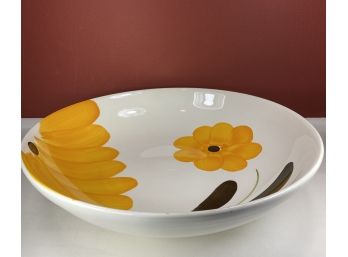 Large Low Italian Ceramic Serving Bowl - Made In Italy
