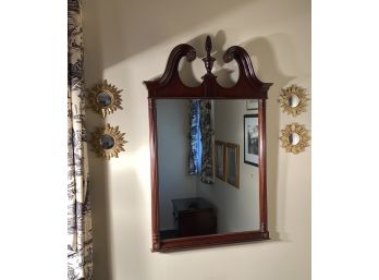 Mahogany Gooseneck Pediment Or Double Arch Top, Hanging Wall Mirror