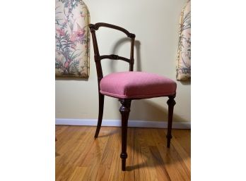 Open Back English Sheraton Type Side Chair With Fluted And Carved Legs