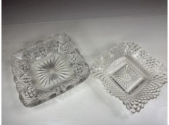 Two Cut Crystal Small Ash Trays