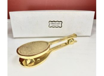 Vintage Brass Tennis Racket Door Knocker - Unused, With Original Box