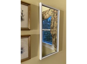 Vertical Wall Hanging Mirror With Simple White Modern Frame