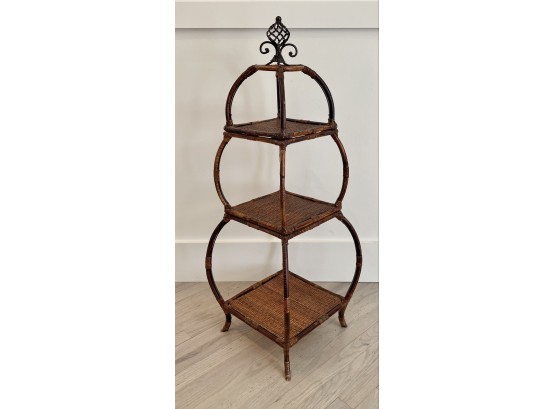 EQ - Free Standing Bamboo And Rattan Etagere Or Open Shelving Storage Unit