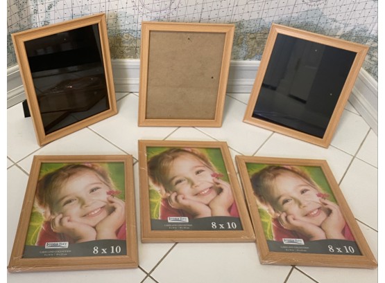 EQ - Six 8 X 10' Simple Wooden Frames, Three Brand New