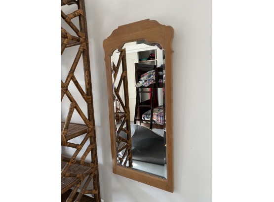EQ - Light Wood Beveled Edge Wall Mirror