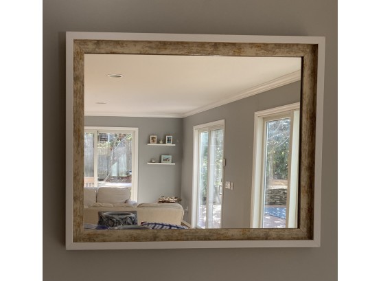 W - White Washed And Wood Tone Mirror