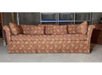 EQ - Red And Soft Yellow Paisley Queen Sized Sleeper Sofa