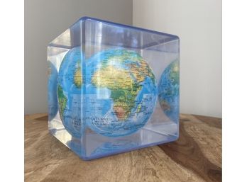W - Free Floating, Rotating Globe In A Cube 5 & 14' Cubed