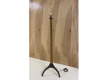 EQ - Industrial Style Mid Century Modern Wood And Metal Tripod Base Floor Lamp - No Shade