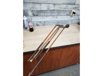 Vintage Wooden Handle Golf Clubs
