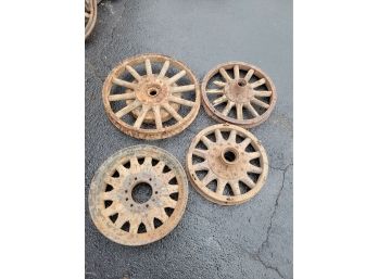 Vintage Wagon Wheels - Lot Of 4
