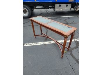 Glass Top Wooden Entry Table