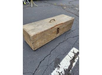 Vintage Wooden Tool Box With Tools