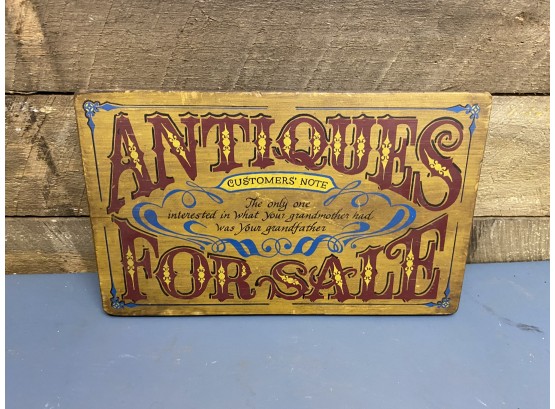 Antiques For Sale Sign
