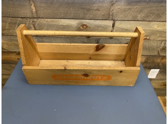 Vintage Crossman's Wood Handled Tool Caddy Carrier Tote