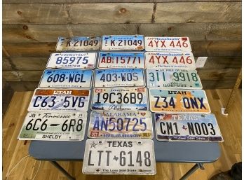 Vintage Lot Of 15 License Plates