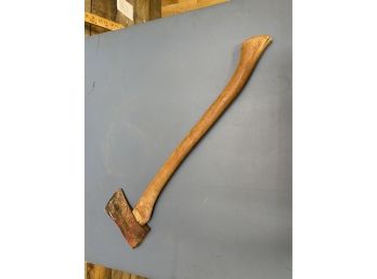 Vintage Axe With Red Painted Axe Head