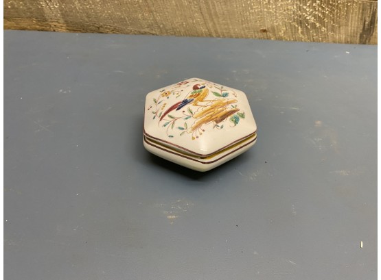 Vintage Porcelain Jewelry Dish With Top