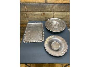 Vintage Aluminum Display Dishes