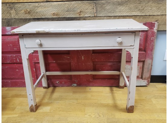 Beige Side Table With Drawer