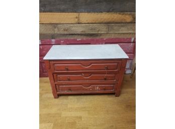 Marble-Top Wooden Dresser