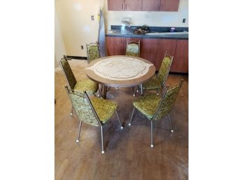 Vtg MCM Retro Kitchen Table And 6 Chairs