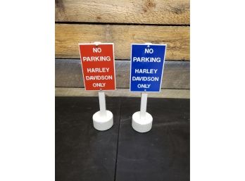 Wooden Harley No Parking Desk Signs