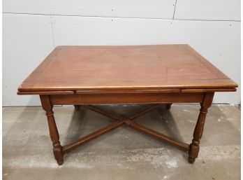 Wooden Table With Built In End Leafs