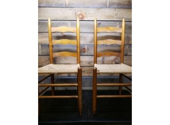 Vtg Ladder Back Chairs