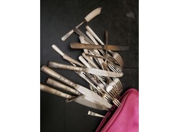 Pink Case With Old Utensils