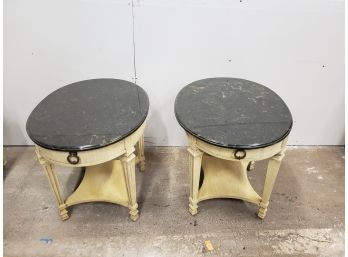 Heavy Marble Top End Tables