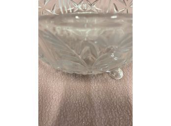 Glass Candy Serving Dish ( Star Pattern Bottom Of Glass )