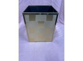 Gold Checkered Design Metal Box