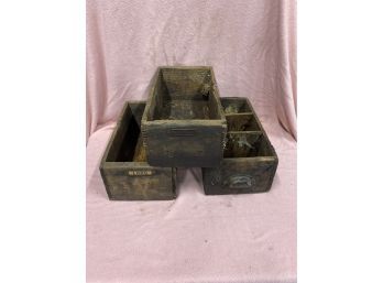 Three Vintage Wooden Boxes