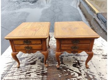 Pair Of Vintage End Tables - Great Rehab Project