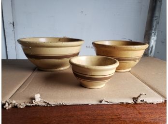 Lot Of 3 Clay Bowls - See Pics