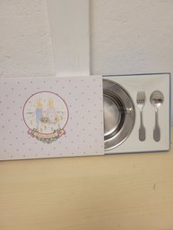 Briar Patch Child's Stainless Steel Set Of Plate, Spoon And Fork