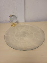 Glass Platter And Globe