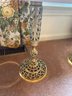 Lot Of 3 Vintage Brass Base Marble Top Tables