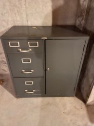 Vintage Steel File Cabinet With Safe